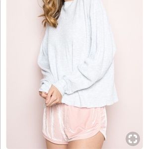Brandy Melville pink velvet shorts